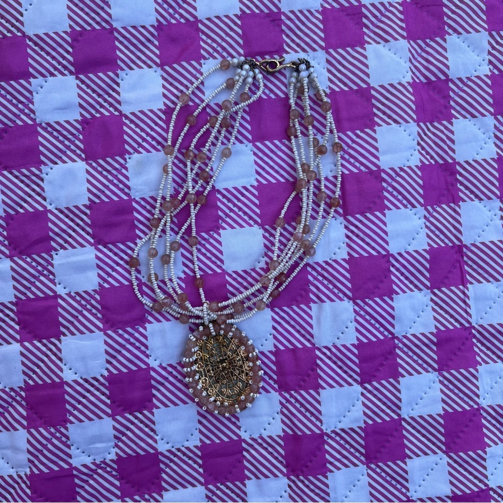 Seashell Gold and Silver Beaded Necklace